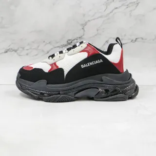 Balenciaga Triple S أبيض أسود أحمر حذاء كاجوال سميك