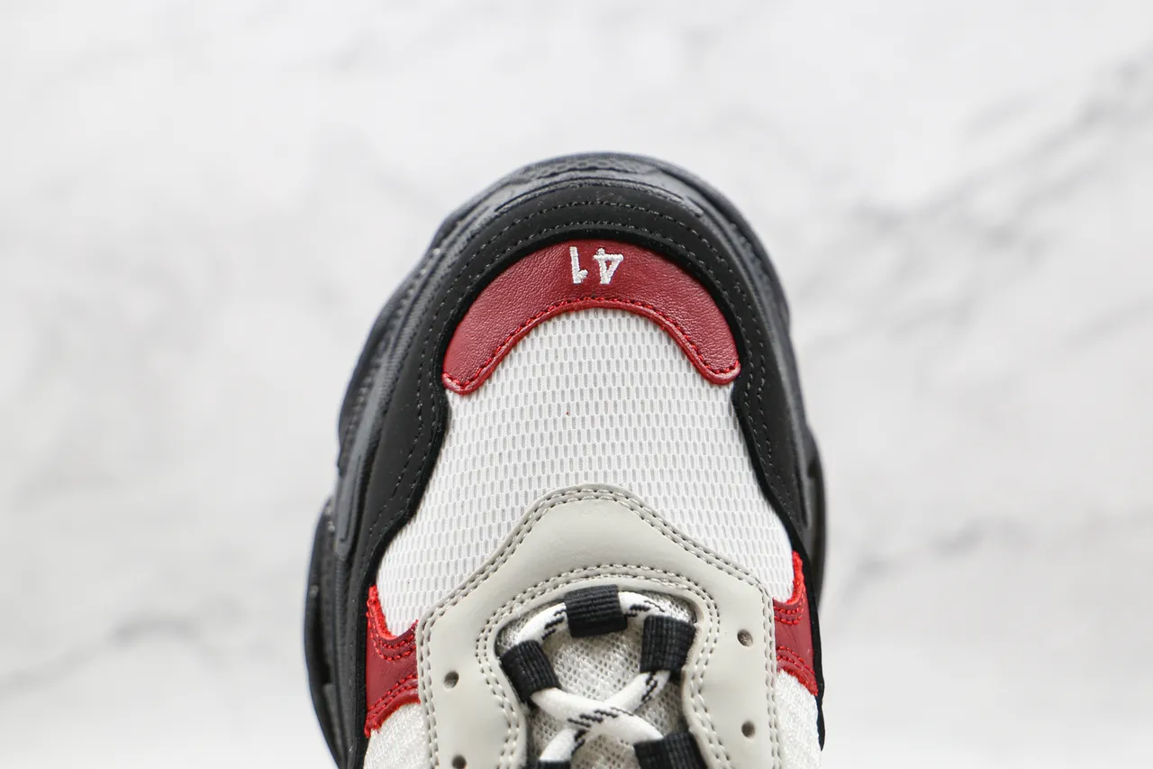 Balenciaga Triple S branco preto vermelho tênis chunky 5