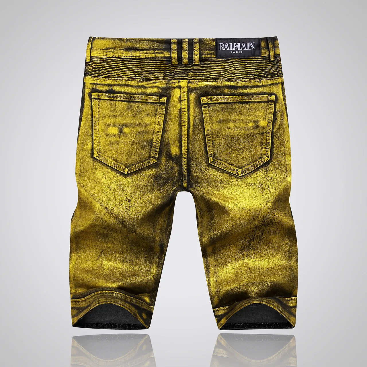 Balmain شورتات بيكر معدني ذهبي مبطن 14