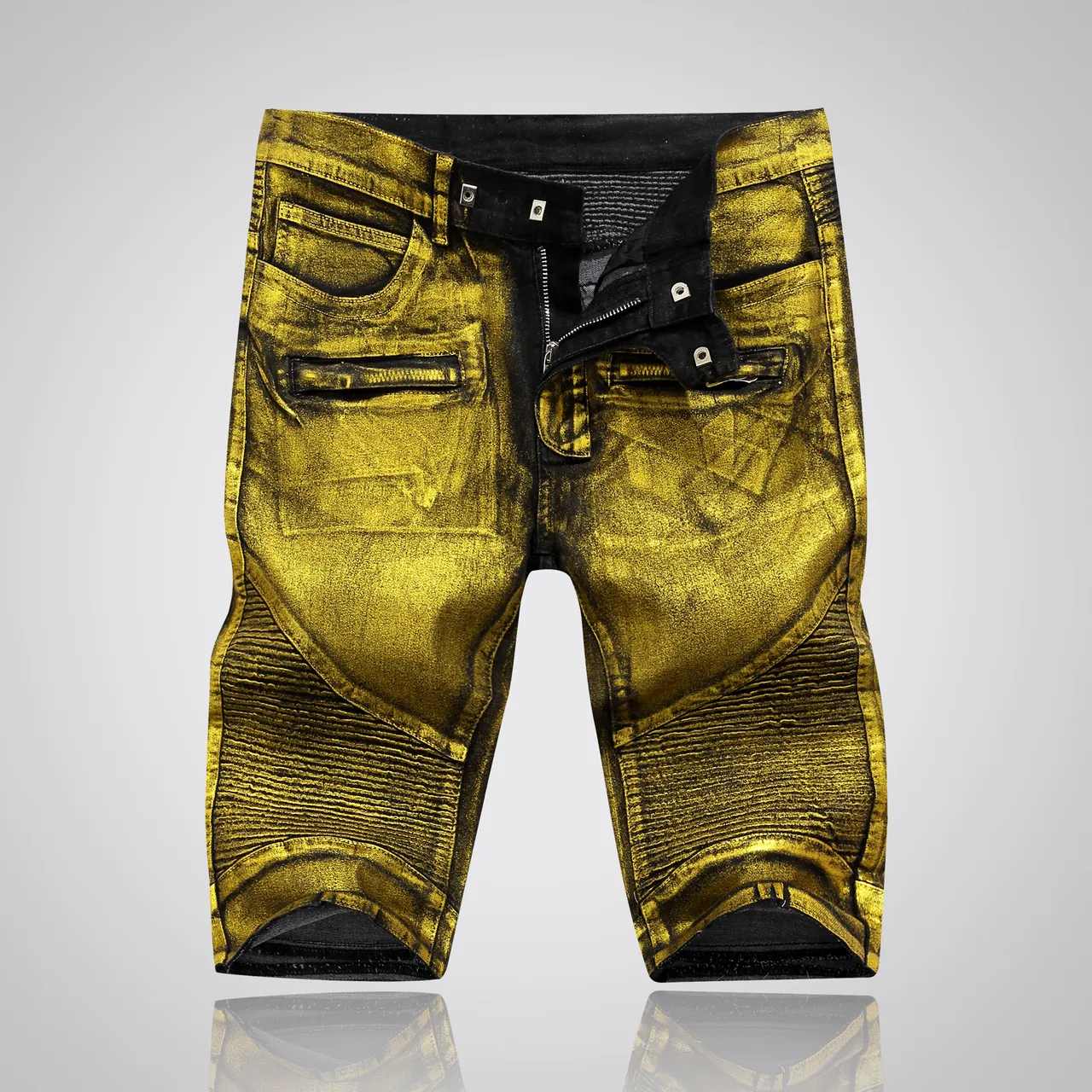 Balmain شورتات بيكر معدني ذهبي مبطن 15