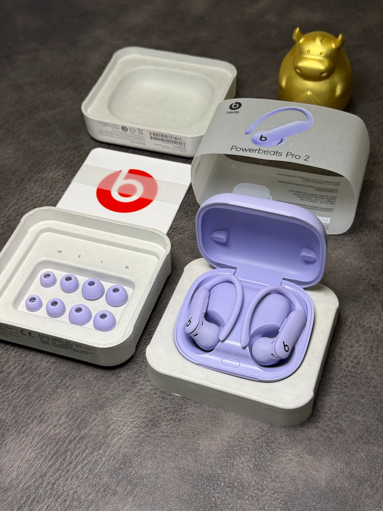 Beats Powerbeats Pro 2 Funda Compacta Cuadrada Púrpura Blanco Acabado Mate Lavanda TWS Auriculares 9