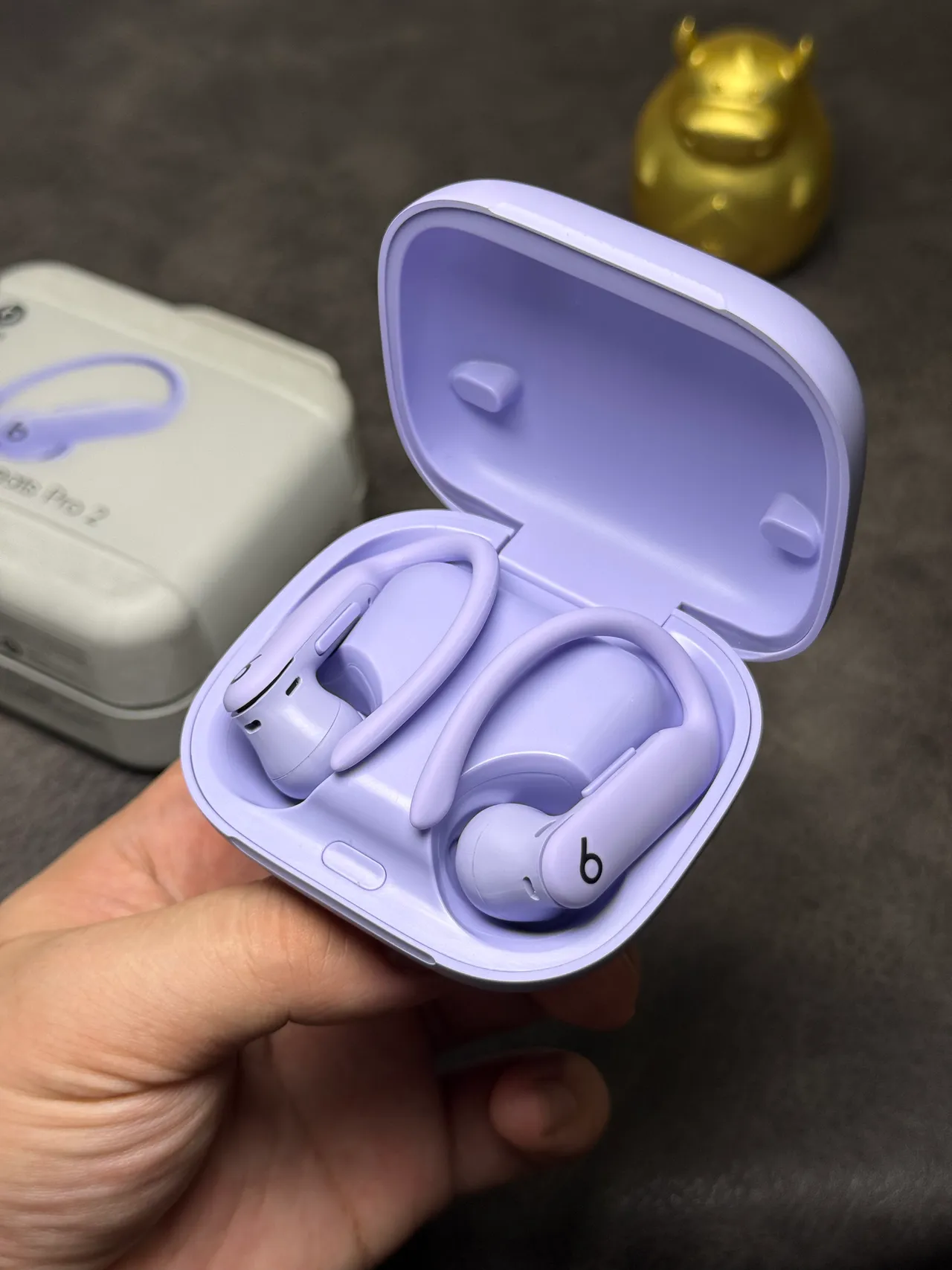 Beats Powerbeats Pro 2 Funda Compacta Cuadrada Púrpura Blanco Acabado Mate Lavanda TWS Auriculares 12