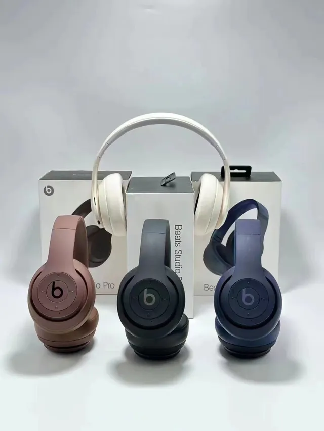 Beats Studio Pro Casque circumaural brun blanc mat, diadème métallique ajustable, supra-auriculaire 5