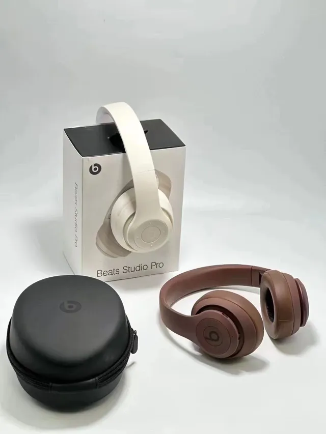 Beats Studio Pro Casque circumaural brun blanc mat, diadème métallique ajustable, supra-auriculaire 8