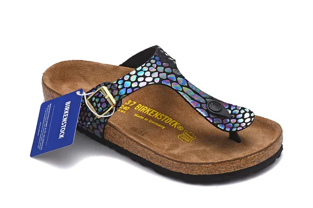 Birkenstock Arizona Sandálias Casuais com Estampa de Escamas Iridescentes 1