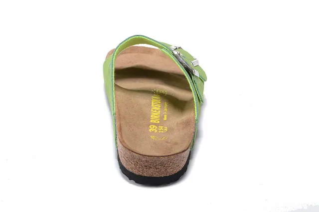 Birkenstock Arizona Sandales Casuales en Daim Vert Lime 3
