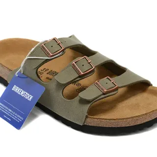 Birkenstock Arizona vert olive daim sandales casuales