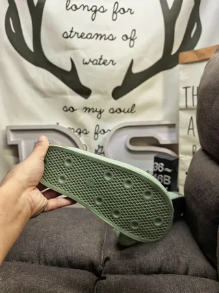 Birkenstock Boston Woven Chaussons Vert Menthe 4