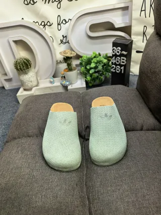Birkenstock Boston Woven Chaussons Vert Menthe 10