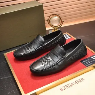 Bottega Veneta Andiamo Black Intrecciato Woven Leather Penny Silhouette Loafer