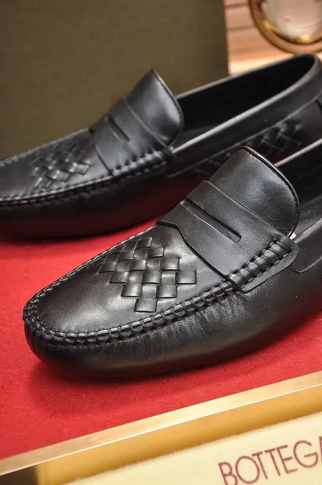 Bottega Veneta Andiamo Preto Intrecciato Couro Trançado Silhueta Penny Loafer 2
