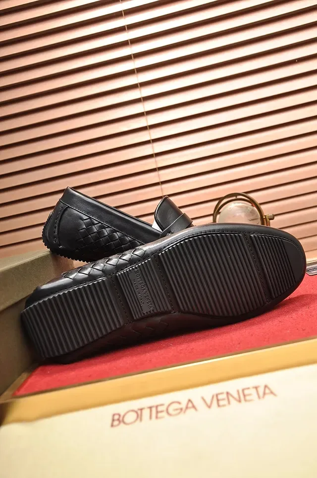 Bottega Veneta Andiamo Preto Intrecciato Couro Trançado Silhueta Penny Loafer 3