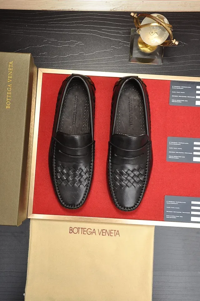 Bottega Veneta Andiamo Preto Intrecciato Couro Trançado Silhueta Penny Loafer 5
