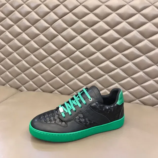 Bottega Veneta Cassette Woven Leather Black and Green Lifestyle Sneakers 5