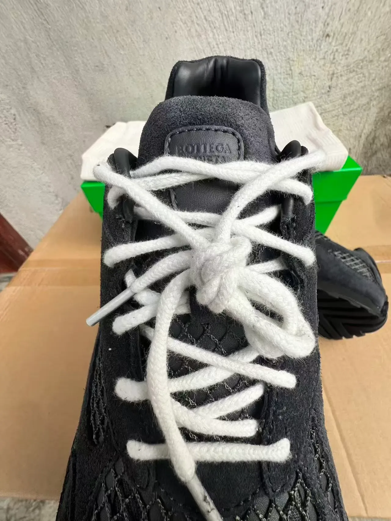 Bottega Veneta Suede and Mesh Lace-Up Sneaker 4