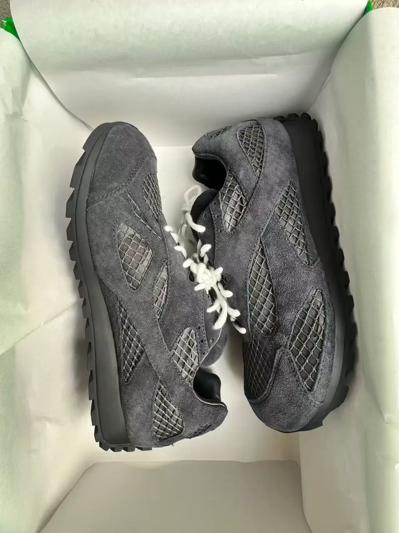Bottega Veneta Suede and Mesh Lace-Up Sneaker 9