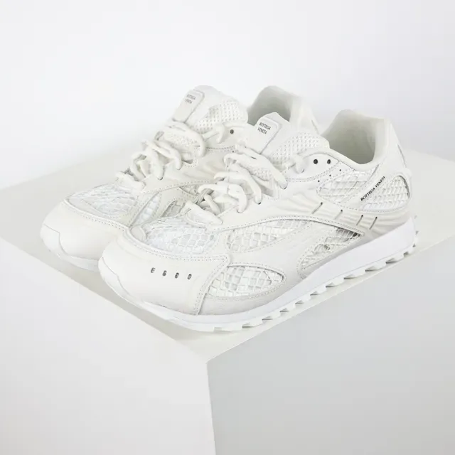 Bottega Veneta White Monochrome Mesh-Paneled Lifestyle Sneakers 2