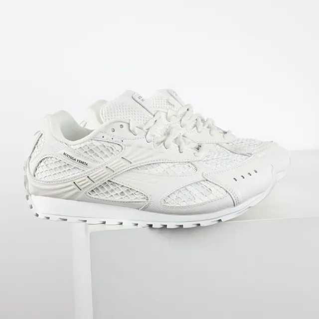 Bottega Veneta White Monochrome Mesh-Paneled Lifestyle Sneakers 3