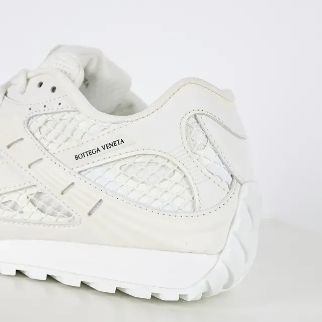 Bottega Veneta White Monochrome Mesh-Paneled Lifestyle Sneakers 4
