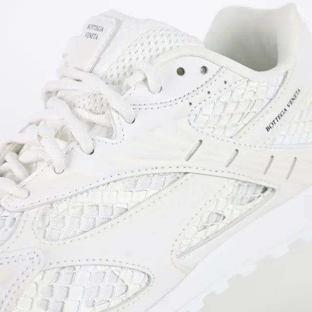 Bottega Veneta White Monochrome Mesh-Paneled Lifestyle Sneakers 6
