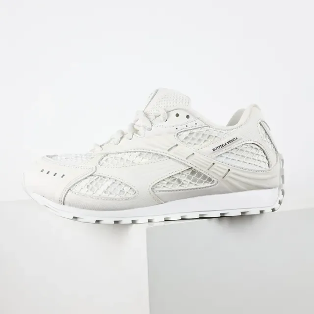 Bottega Veneta White Monochrome Mesh-Paneled Lifestyle Sneakers 9