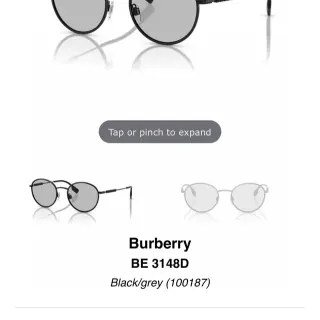 Burberry BE 3148D Black/Grey Round Sunglasses