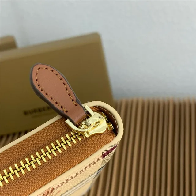 Burberry beige multicolore maison check tartan estampé équestre chevalier portefeuille long 2
