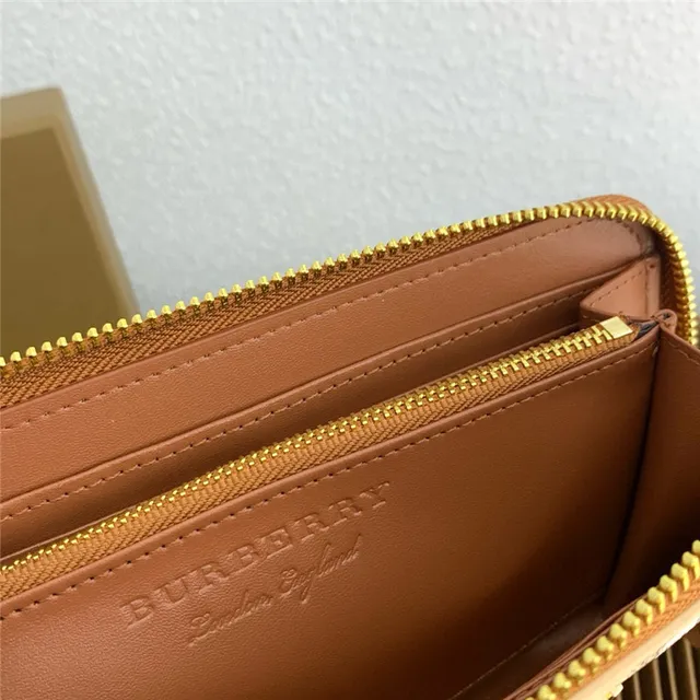 Burberry beige multicolore maison check tartan estampé équestre chevalier portefeuille long 3