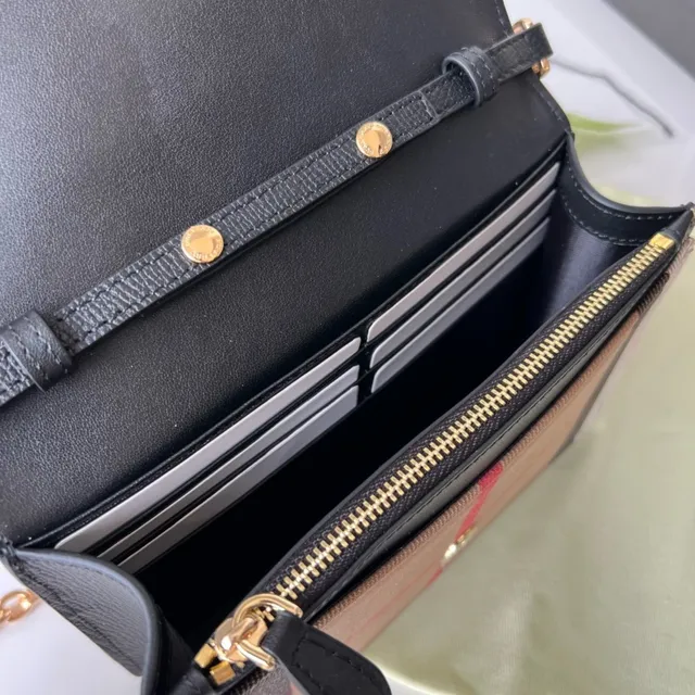 Burberry Black and Beige House Check Flap-Over Chain Crossbody Bag 3