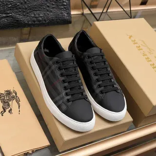Burberry Black White House Check Panel Toe Cap Lifestyle Sneakers