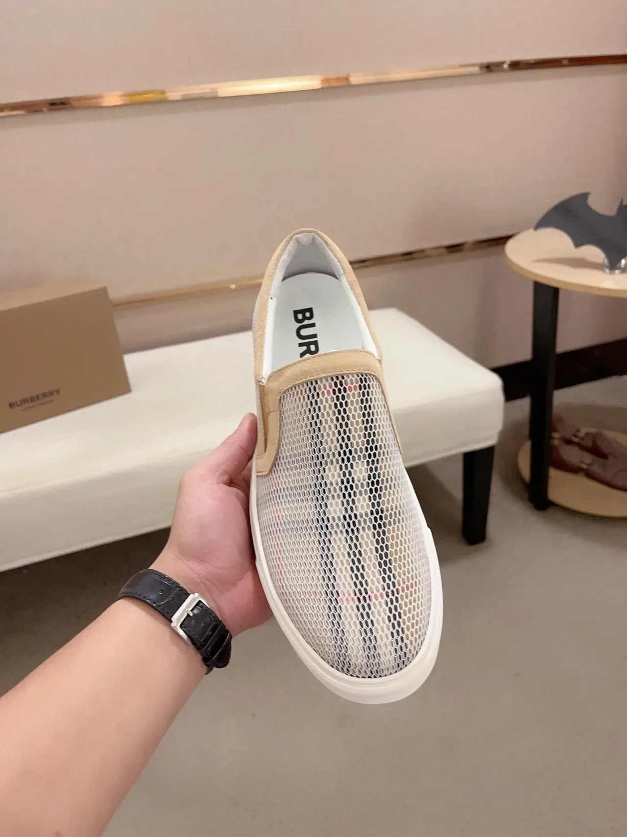 Burberry Check Mesh Slip-On Lifestyle Sneakers 2