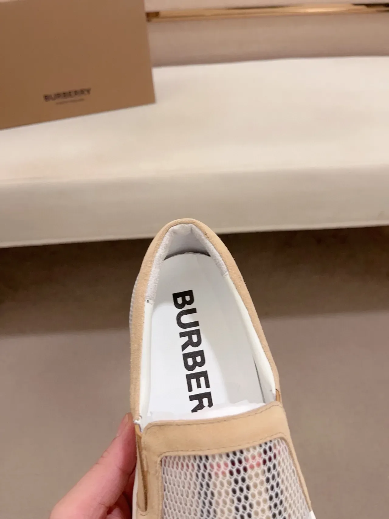 Burberry Check Mesh Slip-On Lifestyle Sneakers 6