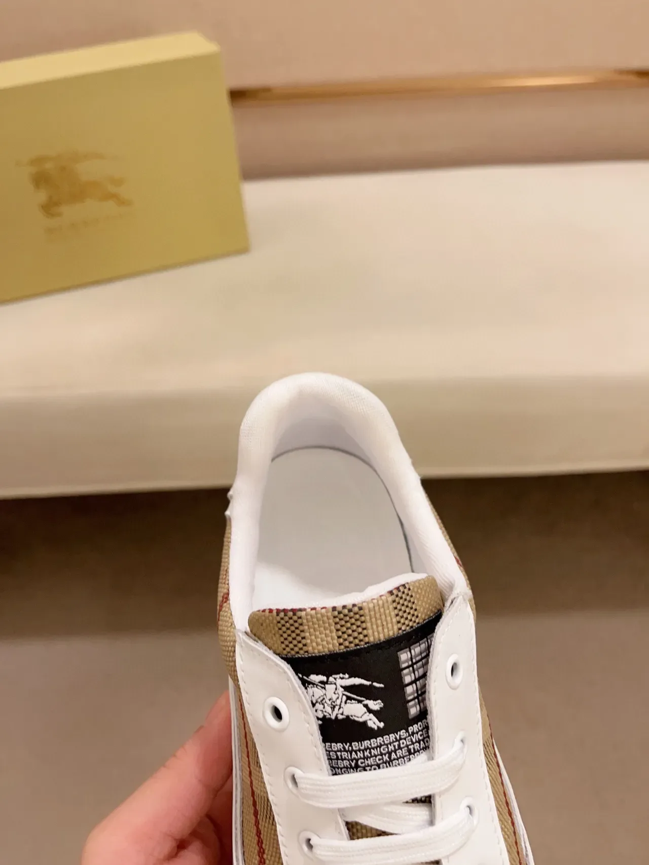 Burberry Check-Panel White Sneaker 5