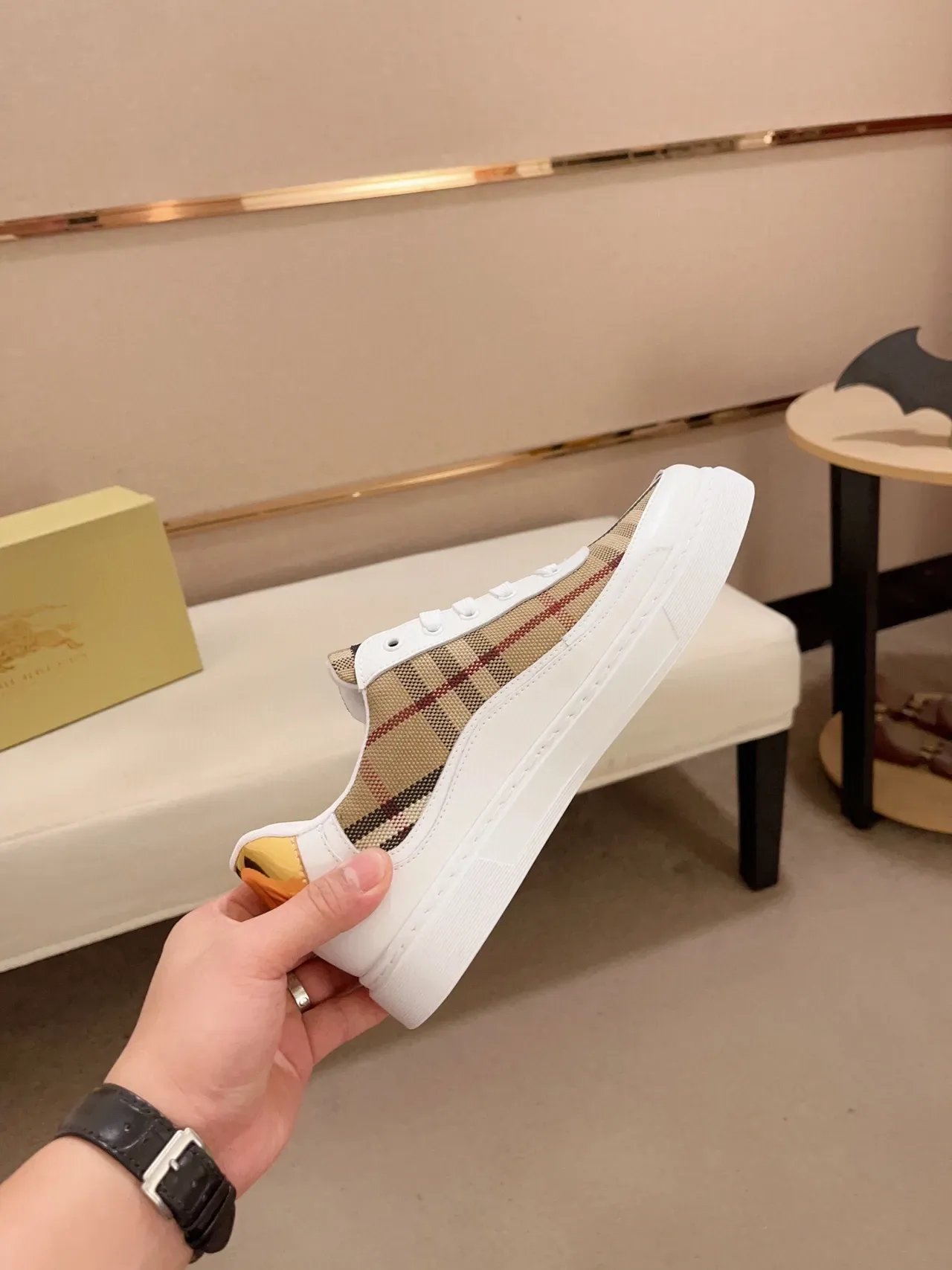 Burberry Check-Panel White Sneaker 6