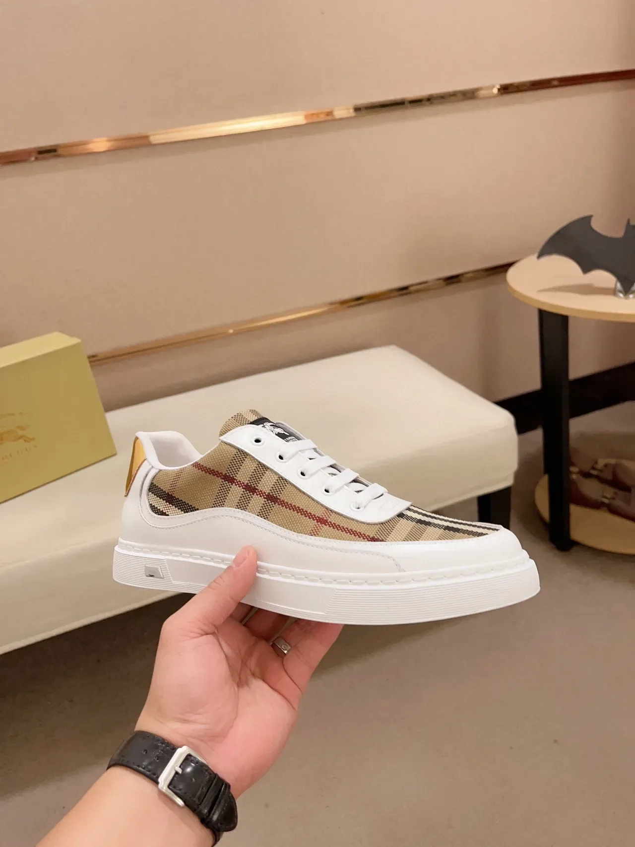 Burberry Check-Panel White Sneaker 7