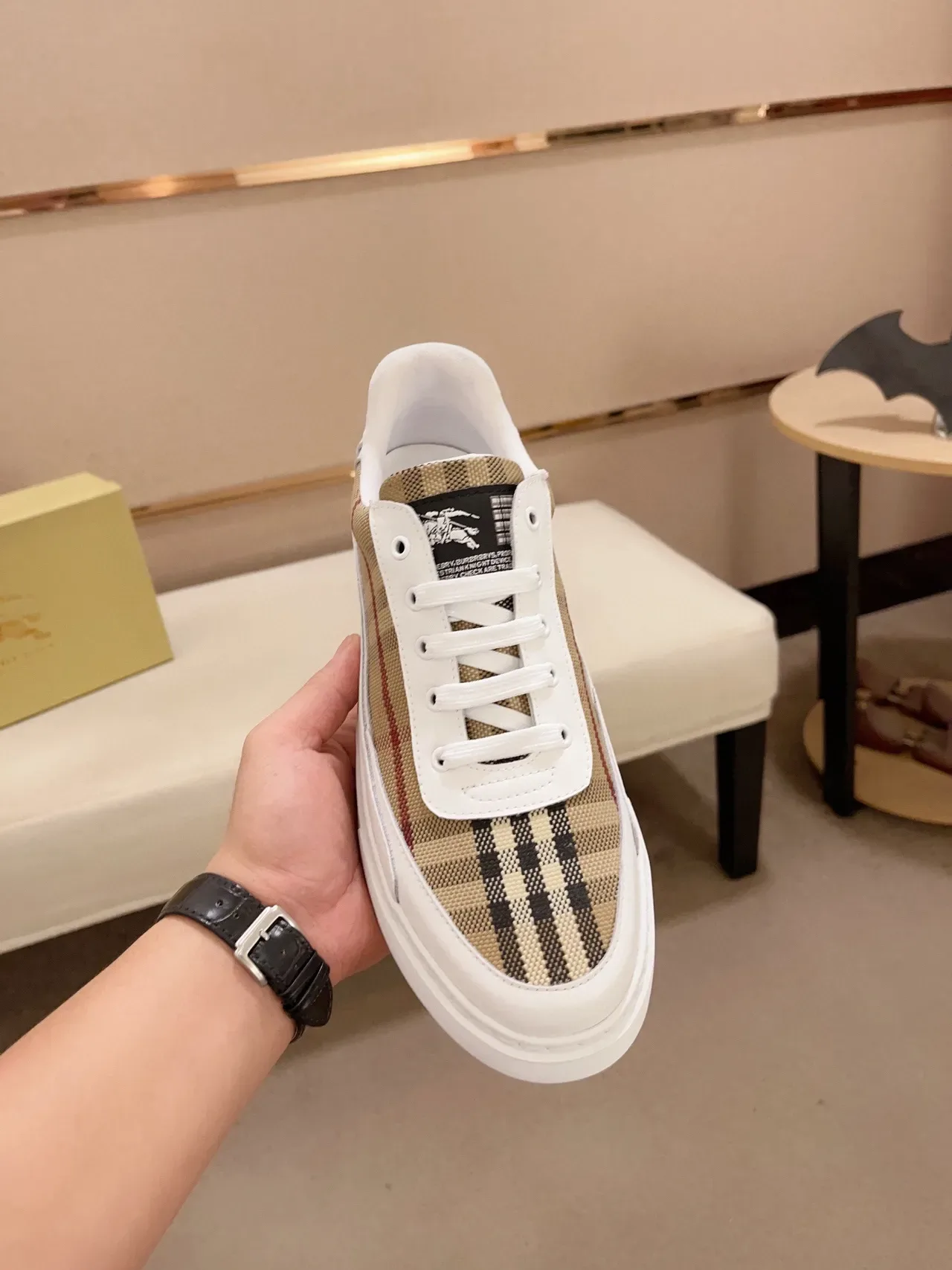 Burberry Check-Panel White Sneaker 9