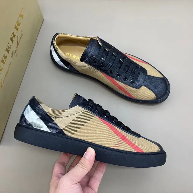 Burberry House Check Beige Black Red Lifestyle Sneakers 6