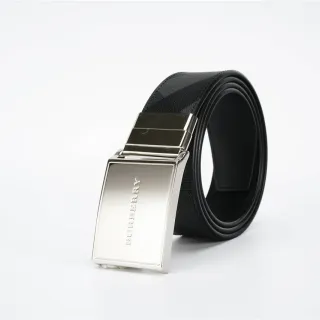 Burberry Knight Black Check Reversible Leather Belt
