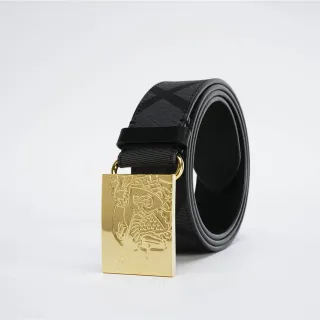 Burberry Knight Black House Check Woven Leather Belt