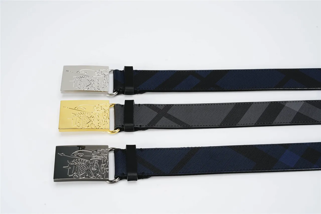 Burberry Knight Black House Check Woven Leather Belt 2