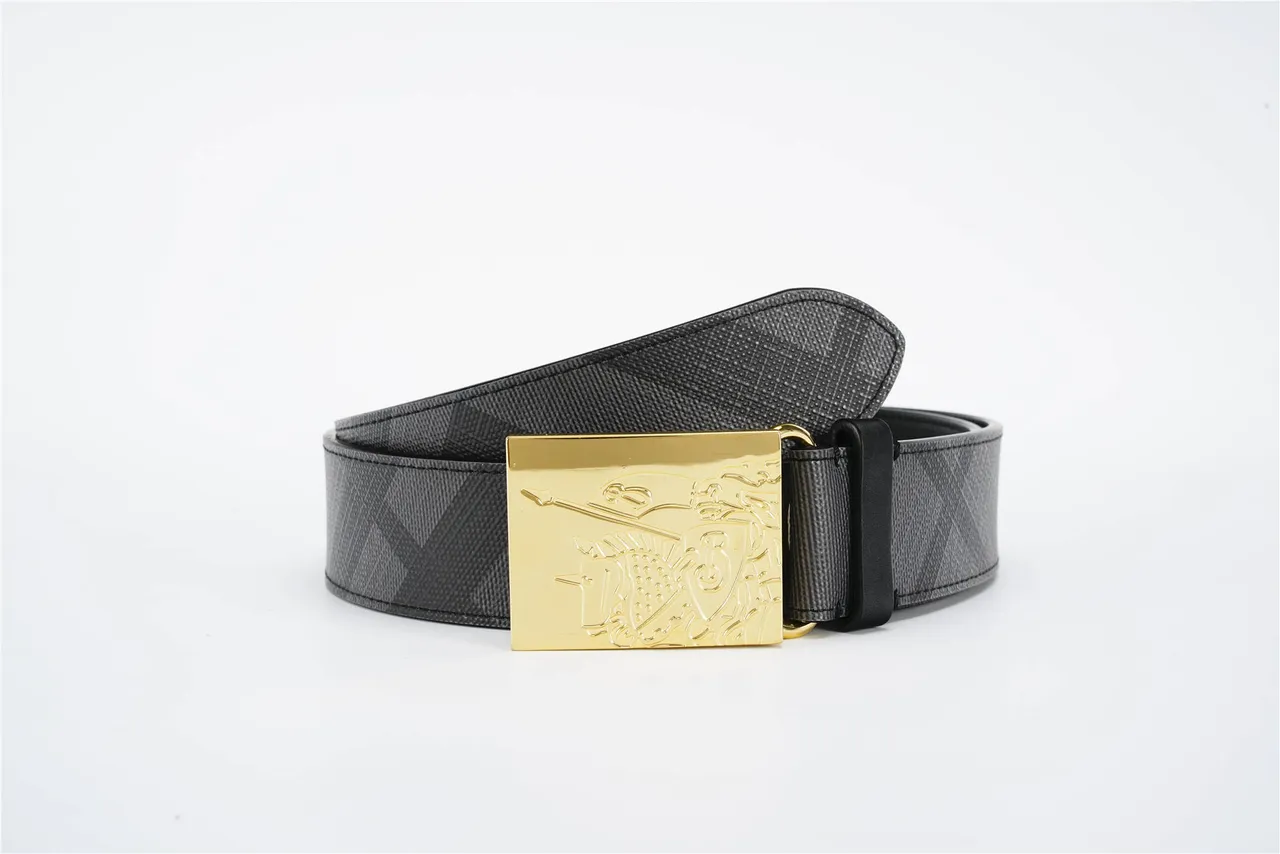 Burberry Knight Black House Check Woven Leather Belt 4