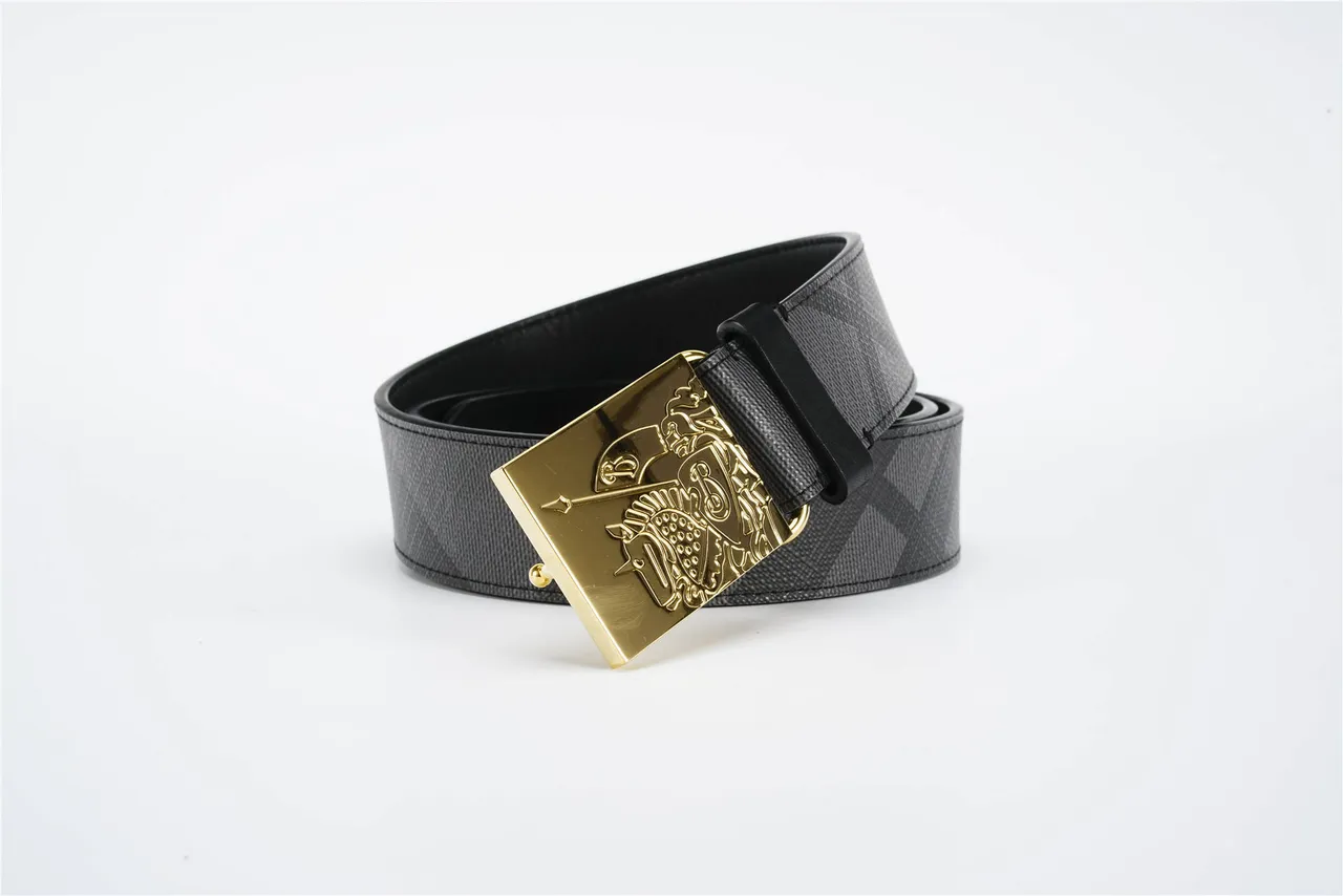 Burberry Knight Black House Check Woven Leather Belt 5