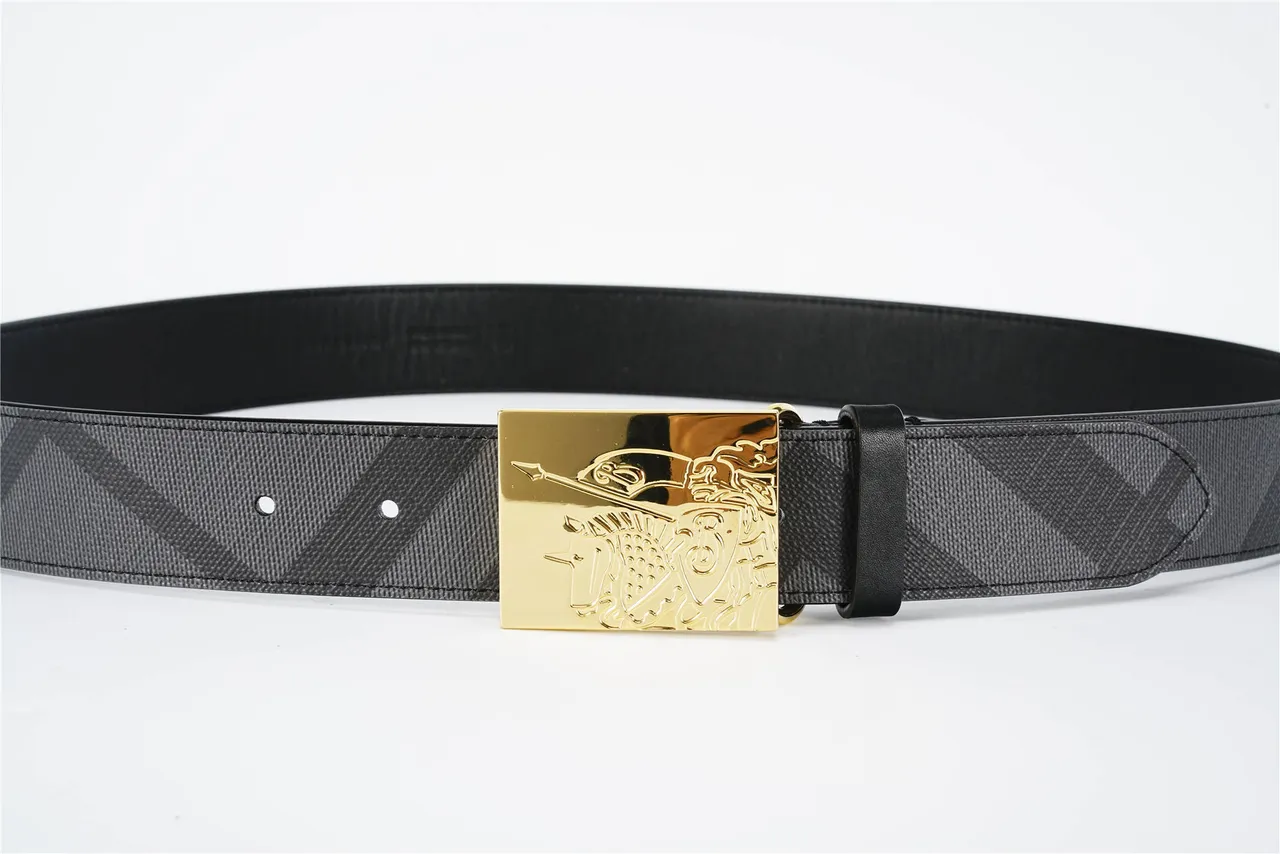 Burberry Knight Black House Check Woven Leather Belt 8