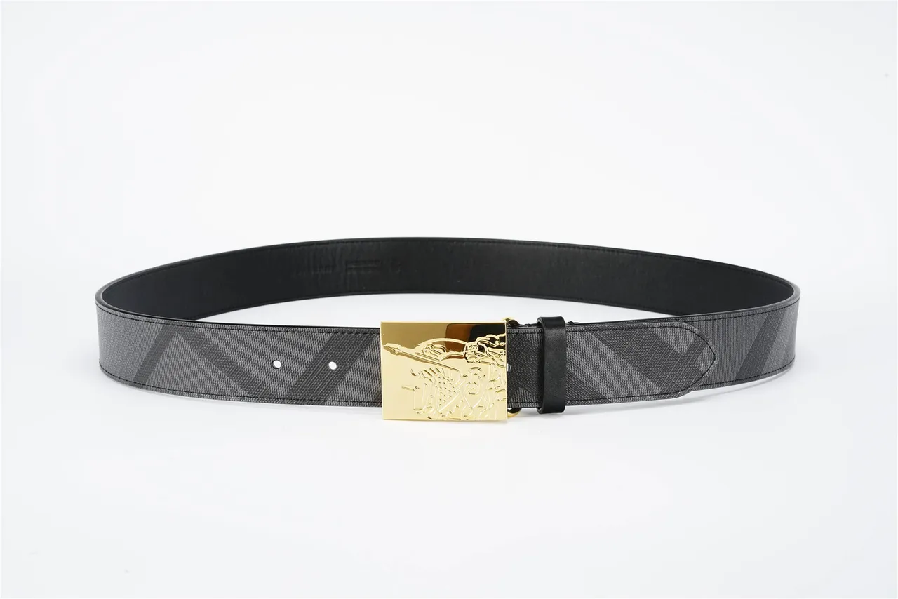 Burberry Knight Black House Check Woven Leather Belt 9
