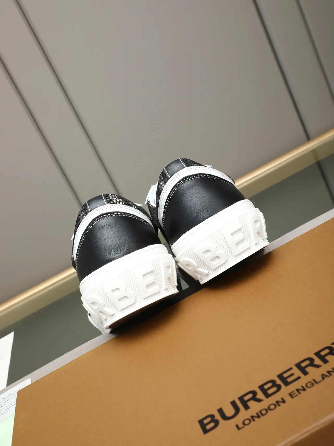 Burberry Knight Check Mesh Platform Lifestyle Sneakers 3