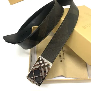 Burberry Knight Check Pattern কালো চামড়ার বেল্ট