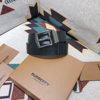 Burberry Knight Reversible Black Leather Belt