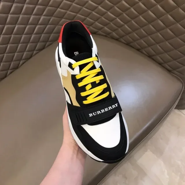 Burberry Lola Blanc et Noir Semelle Chunky Panneau Tissu à Carreaux Lifestyle Sneakers 5