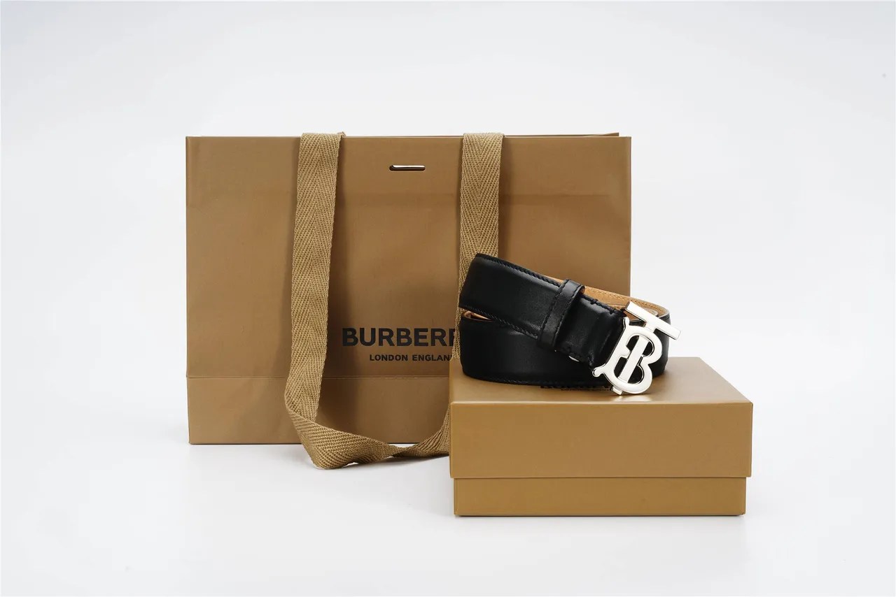 Burberry TB Belt Black Leather Belt 5