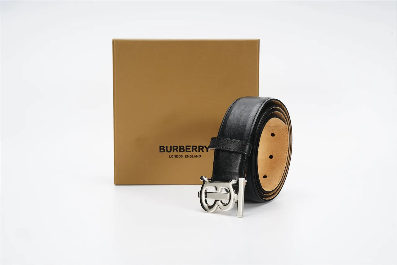 Burberry TB Belt Black Leather Belt 6
